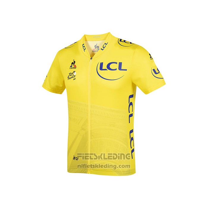 2021 Fietskleding Tour de France Geel Korte Mouwen en Koersbroek